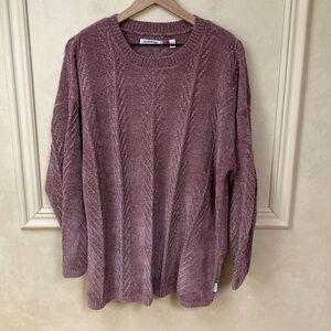 NWOT Orvis Women's Chenille Pullover Sweater Misty Rose Pink Size XXL
